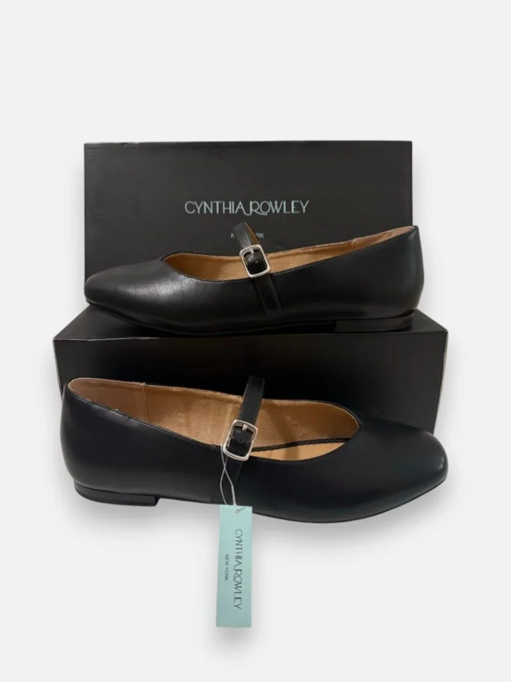Cynthia Rowley Sawyer Black Leather Mary Jane Shoes Size 10 ~ NIB
